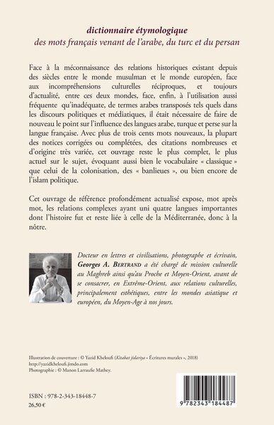 Dictionnaire étymologique des mots français venant de l'arabe, du turc et du persan