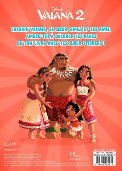 VAIANA 2 - Mes Coloriages avec stickers - DISNEY PRINCESSES
