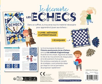 Je découvre les échecs - coffret avec plateau de jeu et méthode d'apprentissage