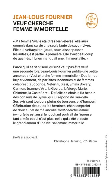 Veuf cherche femme immortelle