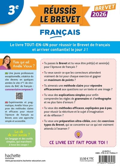 Réussis l'épreuve de français au Brevet 2026 avec Amélie Vioux