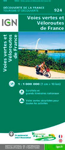1M924 Voies Vertes Et Veloroutes De France 1/1M