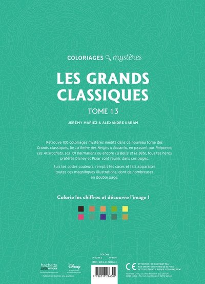 Coloriages mystères Disney - Grands classiques Tome 13