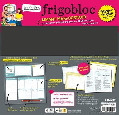 Frigobloc Hebdomadaire 2027 - Calendrier organiseur familial (de sept. 2026 à déc. 2027)
